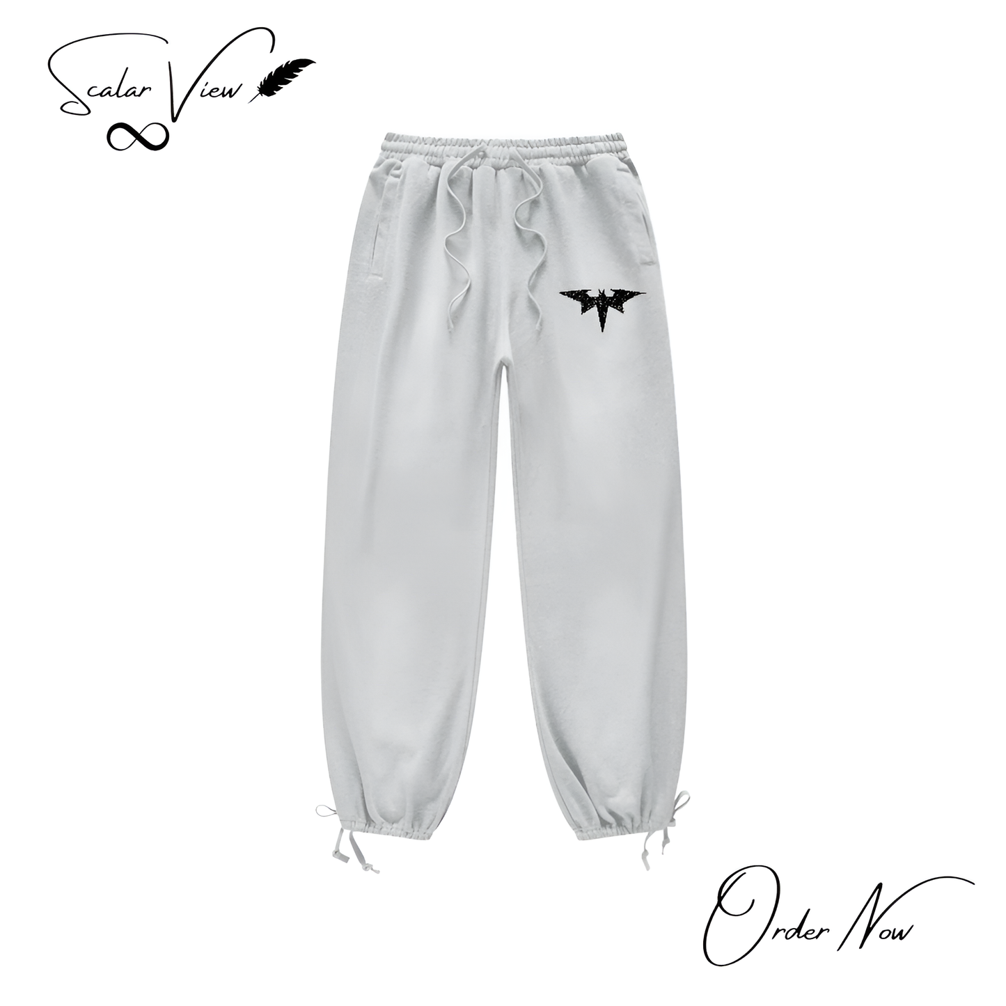 Premium Fabric Phantom Wing Joggers – White